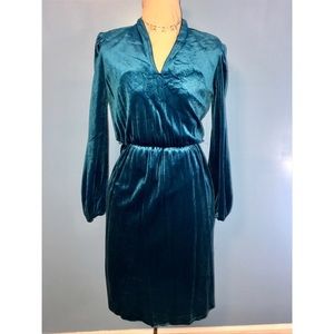 Vintage teal velvet dress size medium